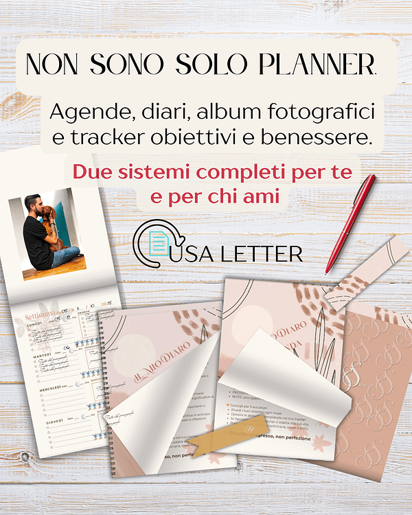 Planner Without Data Planner Settimanale Senza Data USA Letter PDF Stampabile 2x1